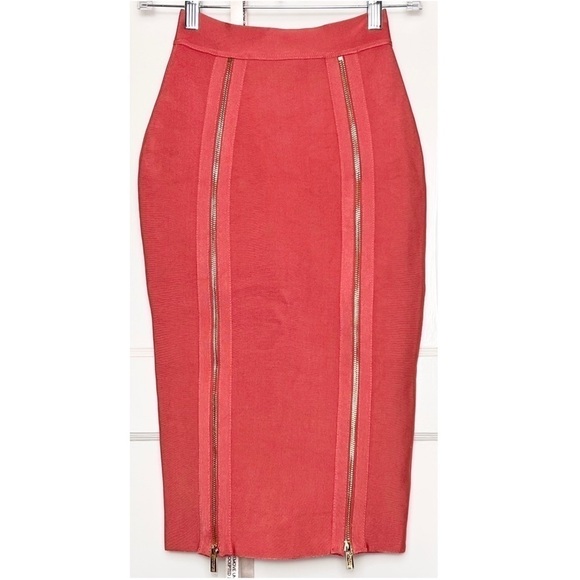 NWT HOUSE OF CB Coral Zipper Detail Bandage High Waist Bodycon‎ Pencil Skirt XS - Picture 3 of 6